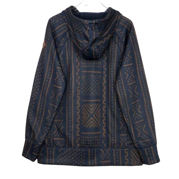 Burton Women's Crown Pulllover Hoodie Navy and Brown Geometric Sweatshirt - Picture 3 of 6